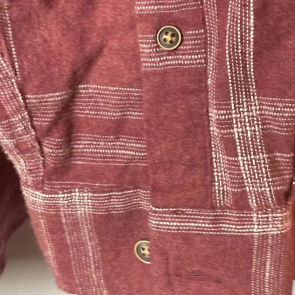 NWT ROWN MENS SIZE LARGE MUTED MAROON PLAID SOFT FLANNEL SHIRT BUTTON FRONT - Picture 13 of 13